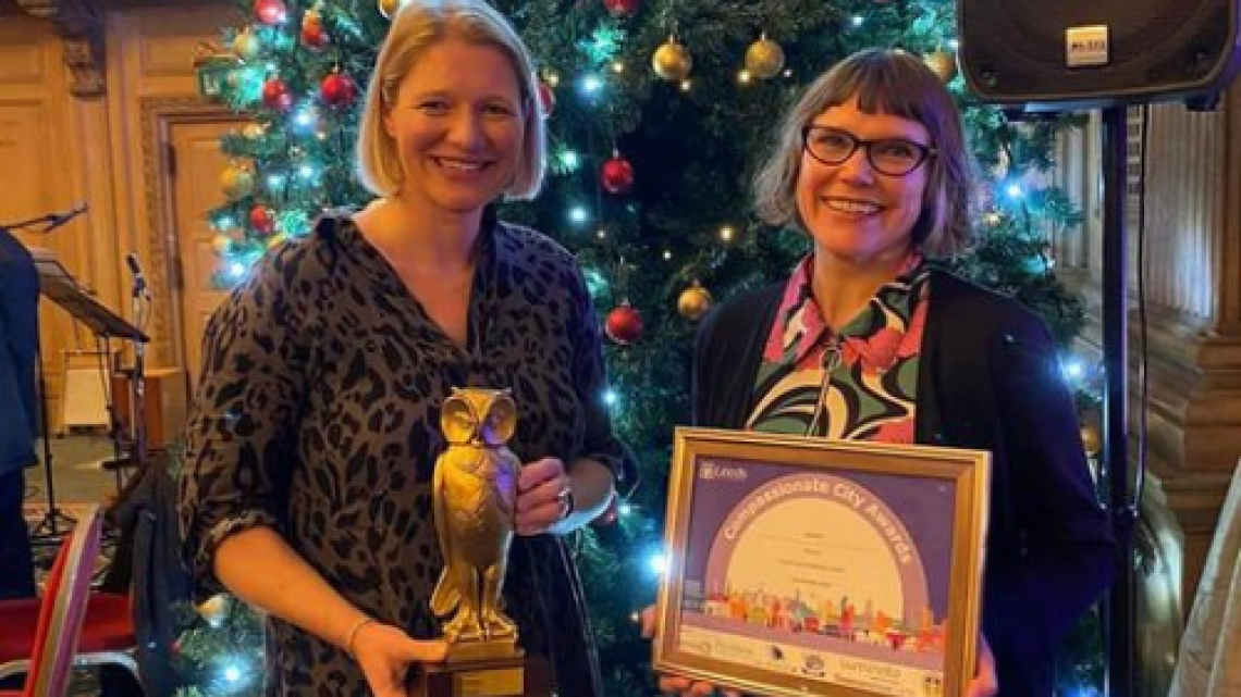 Lucy and Ali at the Compassionate City Awards