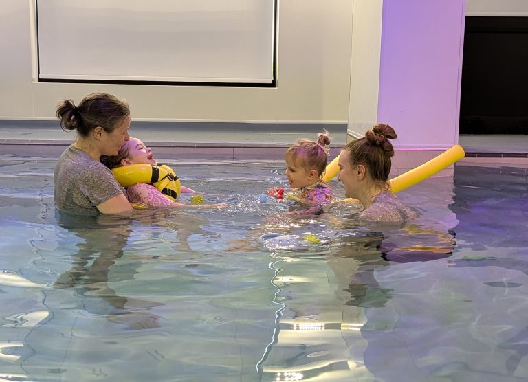 Olive enjoying hydrotherapy at SNAPS